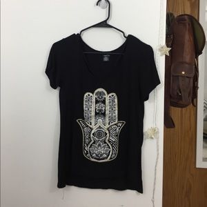 Tribal pattern, cut neck top