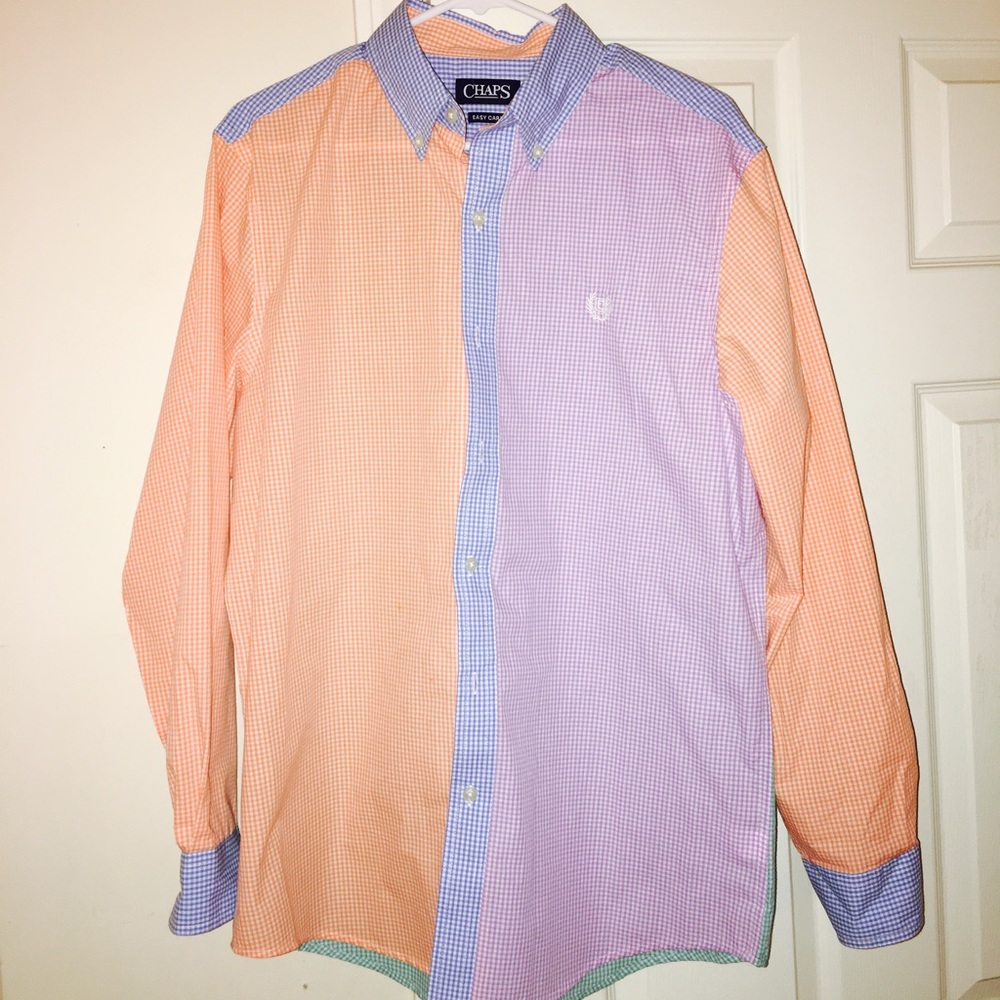 Chaps Multi-Color Button Down Dress Shirt Frat 'M'