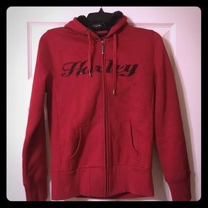 Red Harley Jacket With Fur Hood