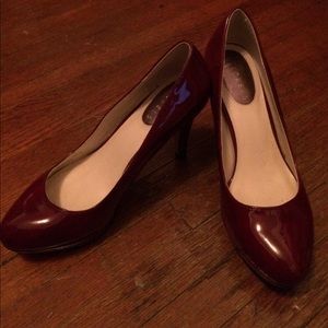 Maroon high heels