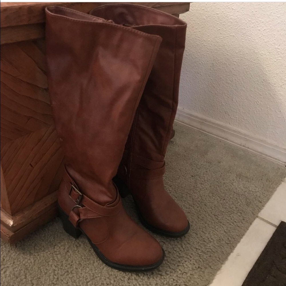 Brown Tall Heeled Boots
