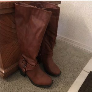 Brown Tall Heeled Boots