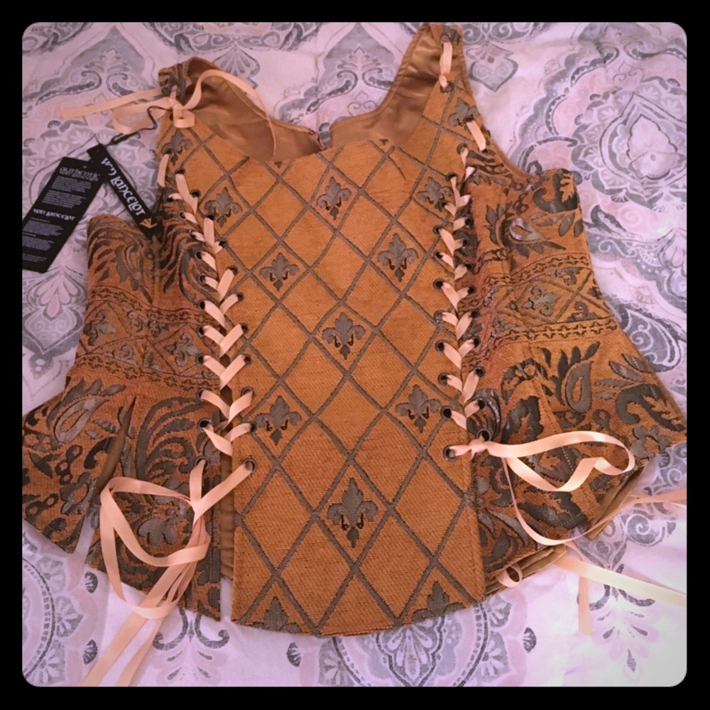 Marigold Corset with Fleur-Di-Lis Pattern