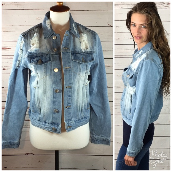 Ripped and Cropped Denim Jacket!! - Picture 3 of 3