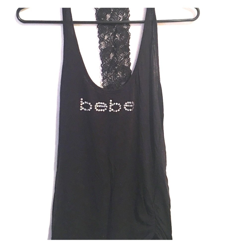 BEBE lace back tank