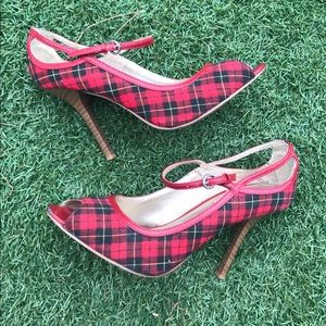 Charlotte Russe Red Open Toe Pumps