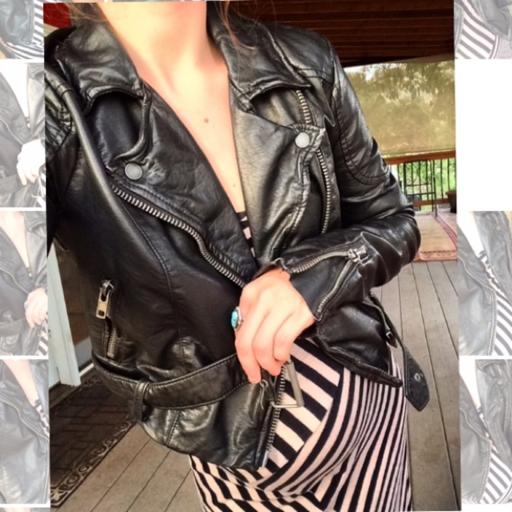 Free people vegan leather moto jacket