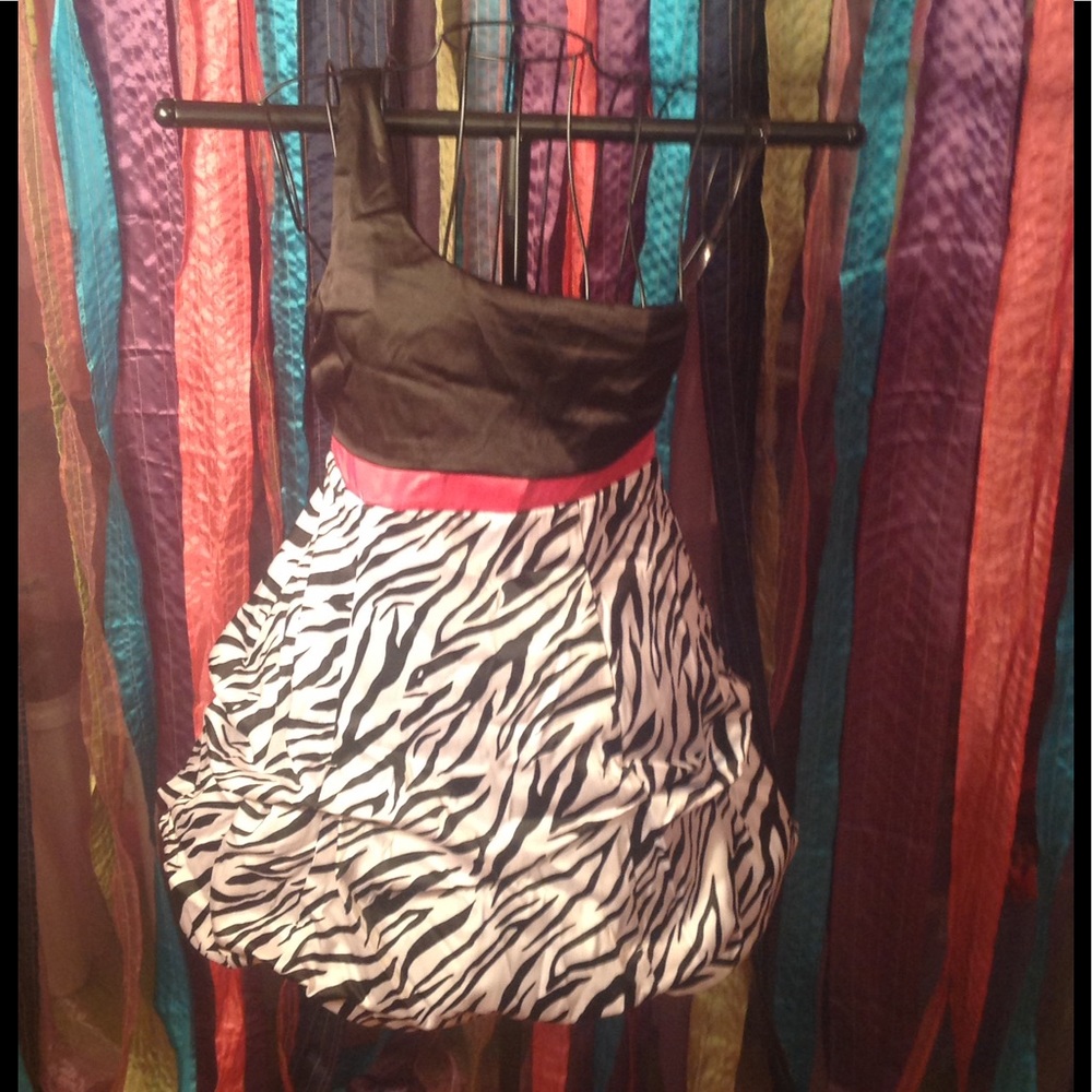 Satin Zebra Print Dress