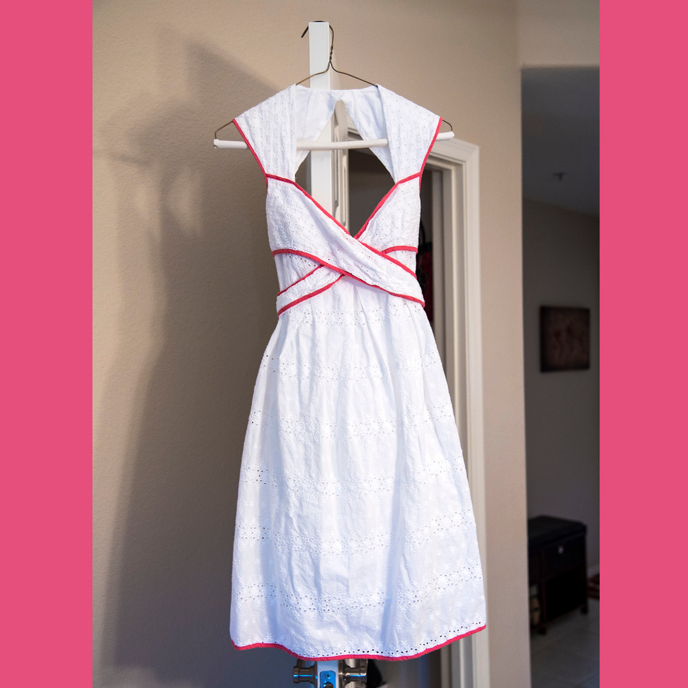 Jessica Simpson Eyelet Dress - Pink Trim
