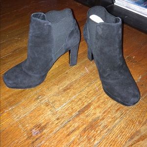 Black suede booties