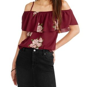 Ruffle off shoulder blouse