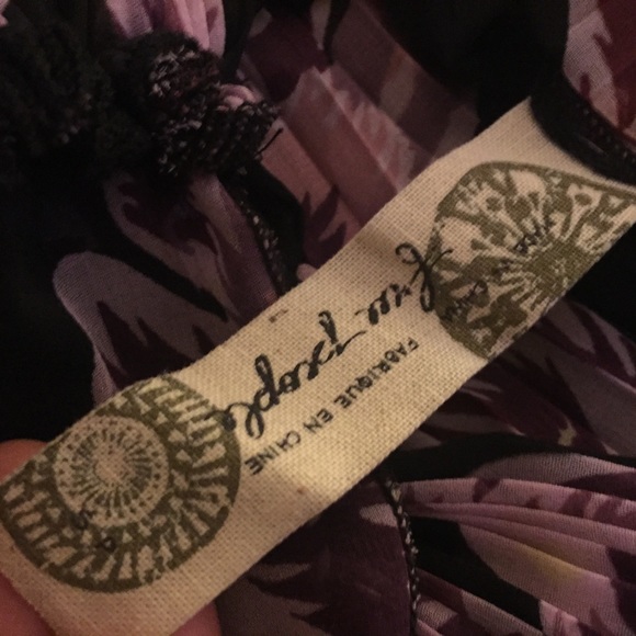 💜 Free People Pleated Band Bottom Top - Picture 7 of 8