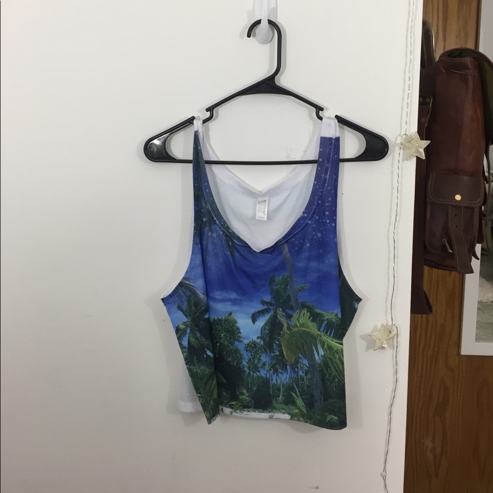 Beach print tank top