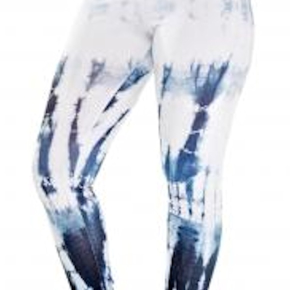NEW BLUE WHITE GREY TIE DYE LEGGINGS S M L - Picture 5 of 7
