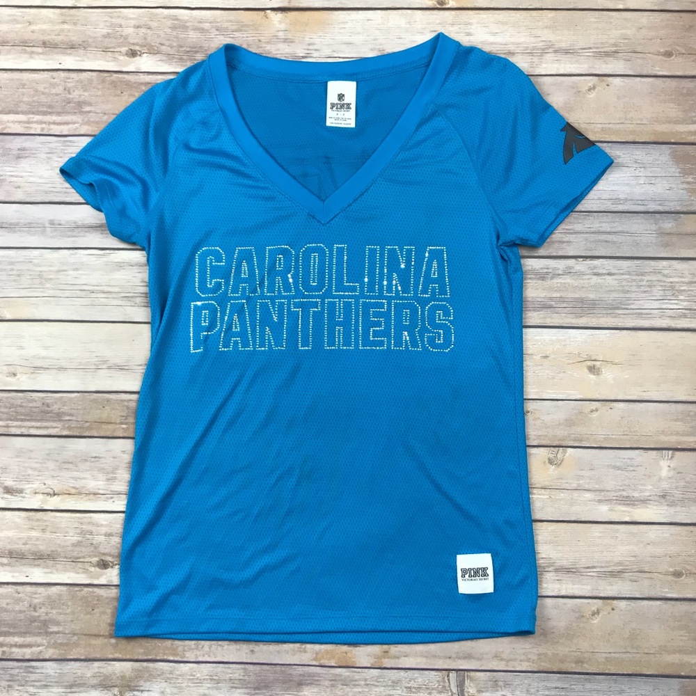 VS Pink NFL Carolina Panthers Rhinestone Jersey