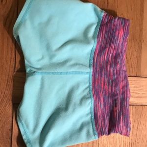 Zella girl 7-8 blue with purple stripe shorts