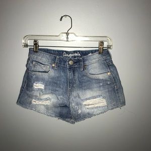 Light Wash Ripped Shorts