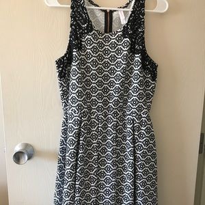 Never been worn. Black and white A line dress.