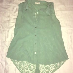 Teal button up shirt