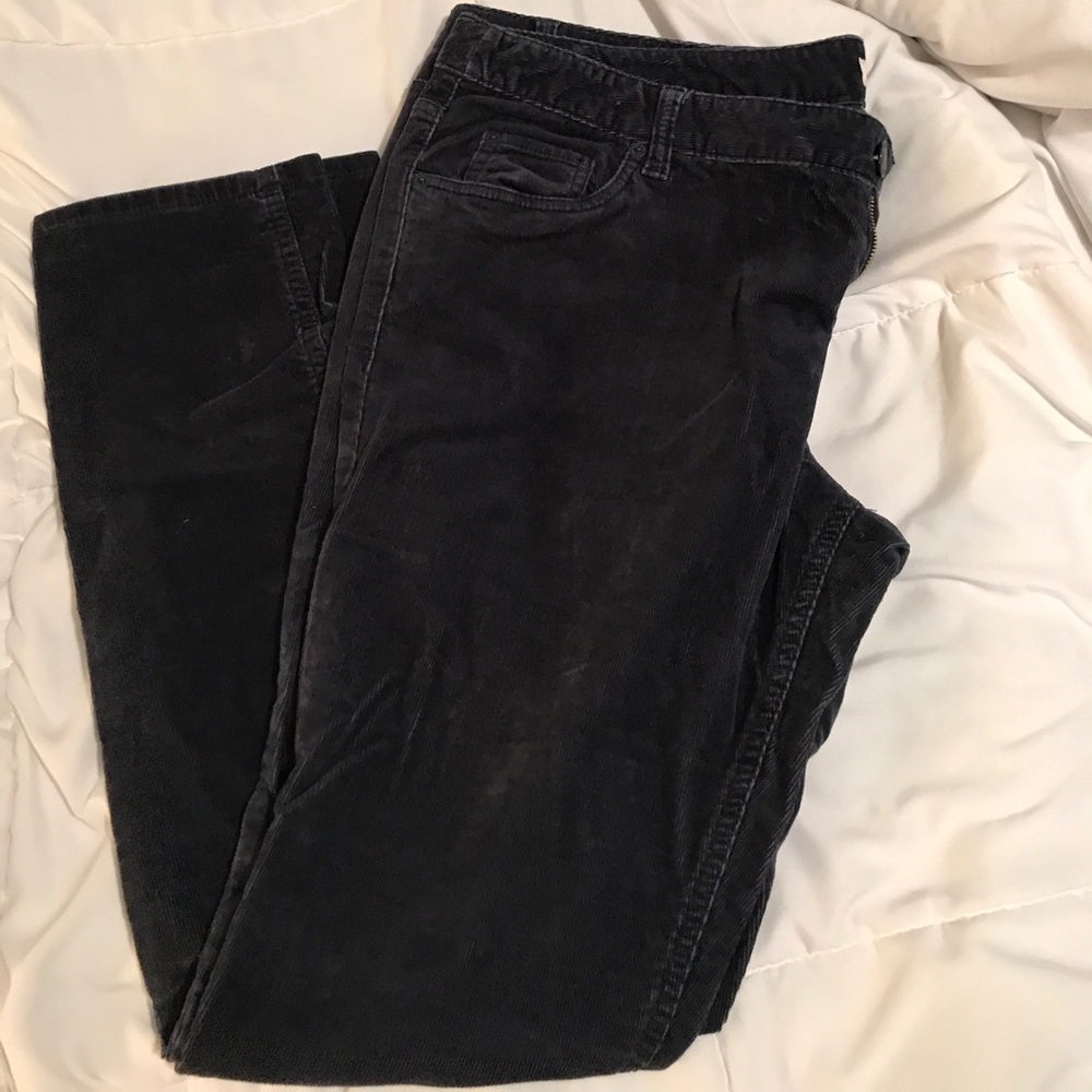 Dark blue skinny corduroy pants