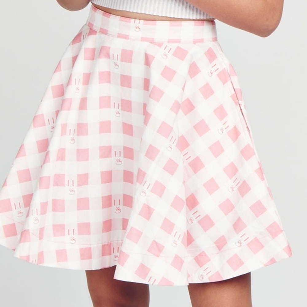 Bunny Gingham Lazy Oaf Skirt