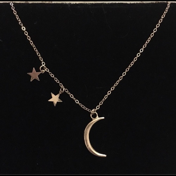 ✨Gold Plated Crescent Moon & Stars Necklace✨ - Picture 2 of 3
