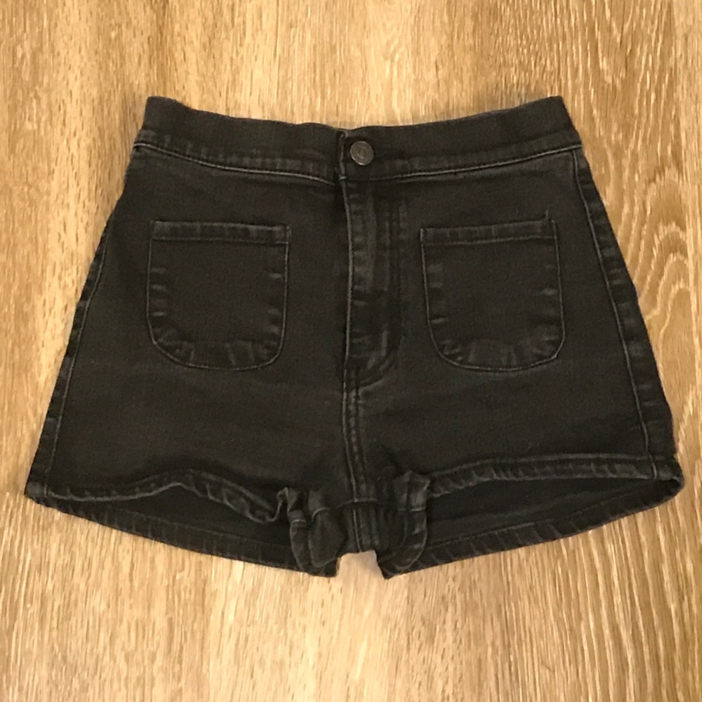 A&F High Waisted Black Jean Shorts