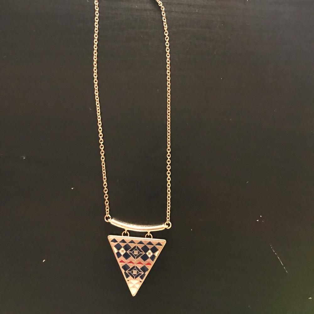 Gold Aztec print necklace