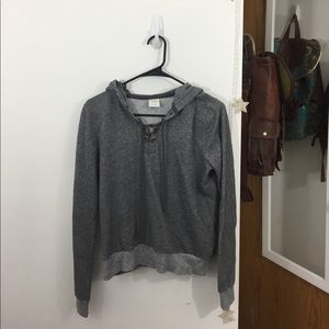 Tie neck sweatshirt