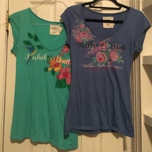 H&M blue and green v neck bundle