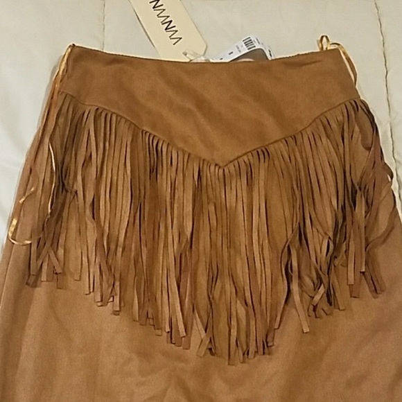 LF Suede Boho Skirt - Picture 2 of 5