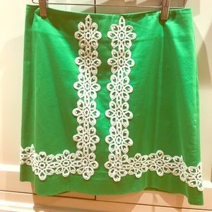 Lilly Pulitzer Green Skirt With Lace Detail