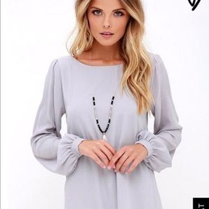 Lulu's grey shift dress size medium