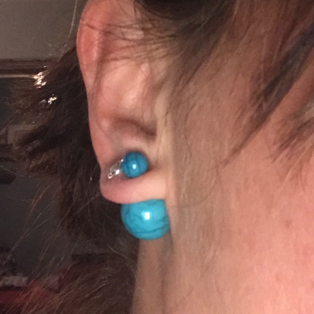 Turquoise earrings - Picture 2 of 2
