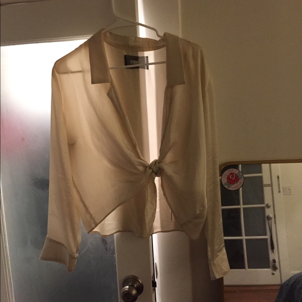 ❌SOLD️️❌ Reformation Ivory Silk Basinger Top - Picture 8 of 8