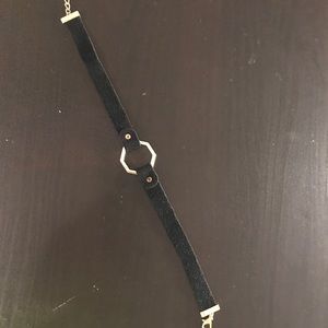 Black choker with gold