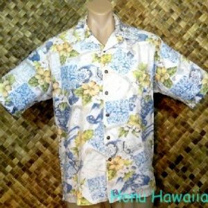 PAU HANA Mens HAWAIIAN Shirt. Large