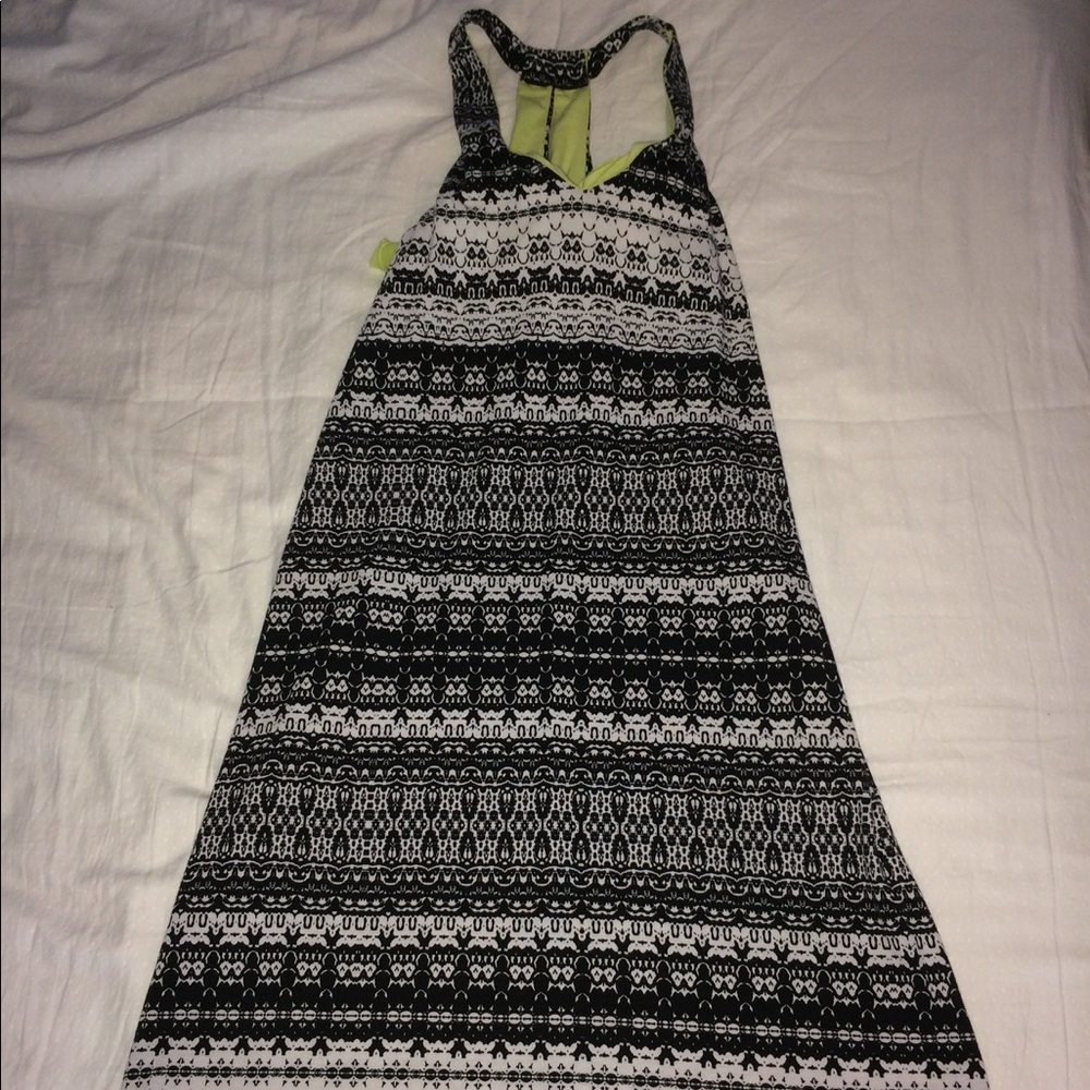 Black and white shift dress