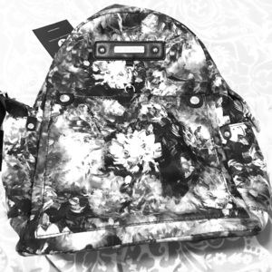 NWT Adrienne Vittadini Watercolor Flowers Backpack