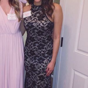 Formal black lace dress