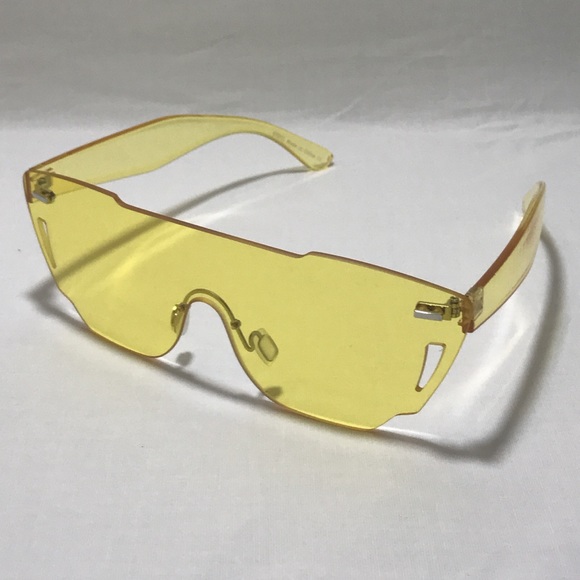 Accessories - Yellow Unisex Shield Sunglasses