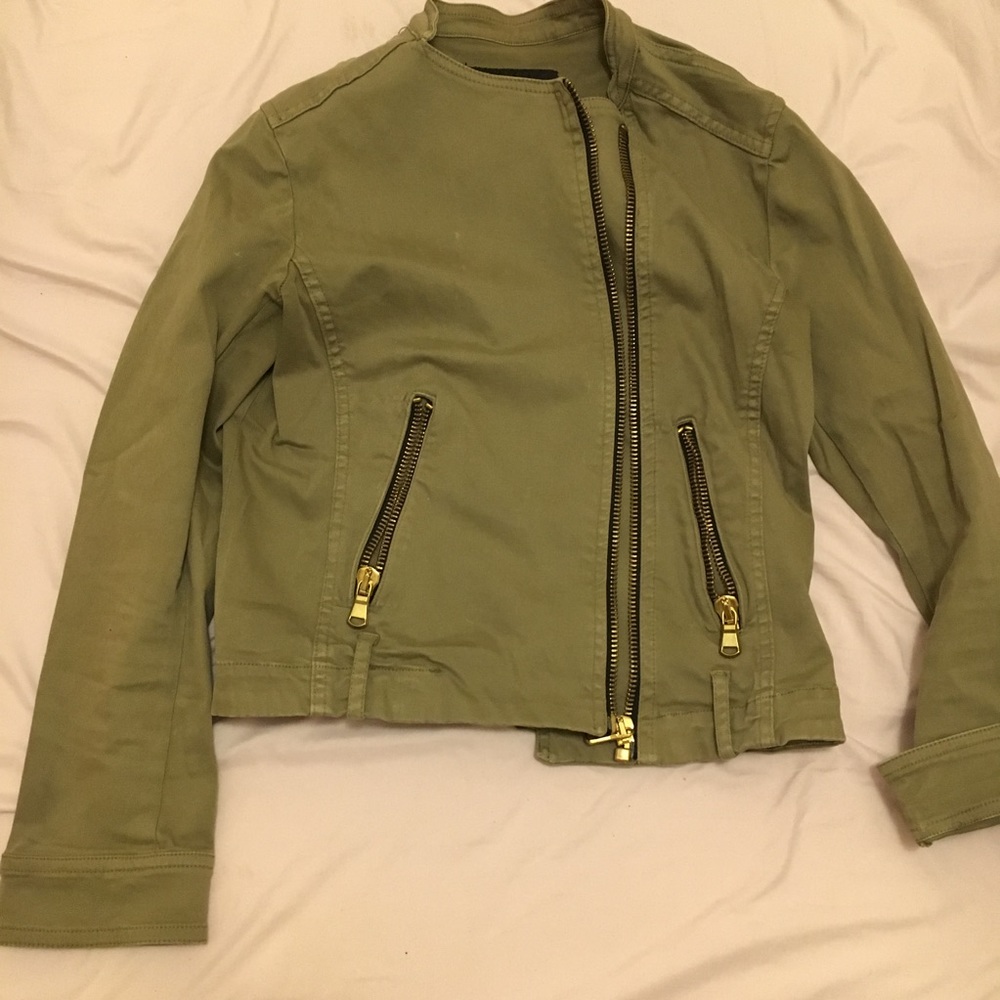 Green, military style jacket