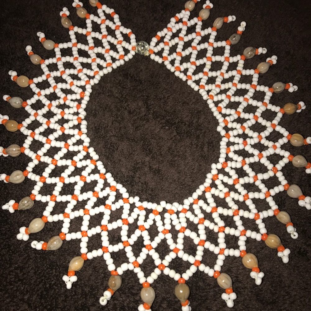 Native American seed and bead necklace