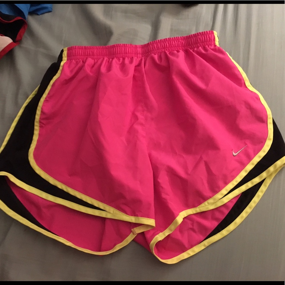 Neon pink Nike tempo running shorts