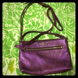 NWOT Cole Haan Metallic Purple Compact Crossbody