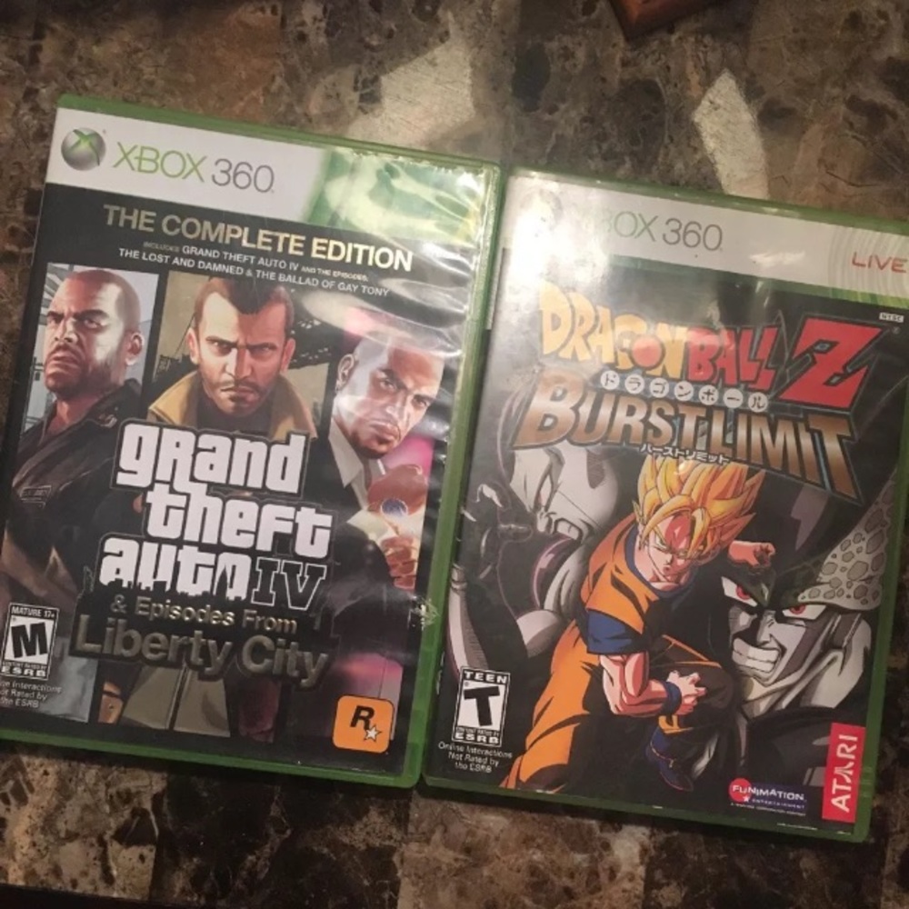 GTA 4 and DBZ Xbox 360 games