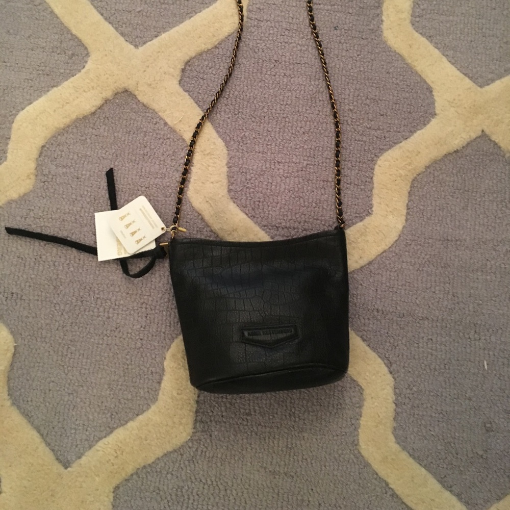 NWT Black And Gold Leather Purse