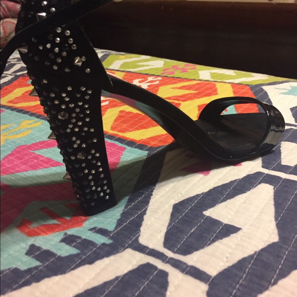 Black studded heels
