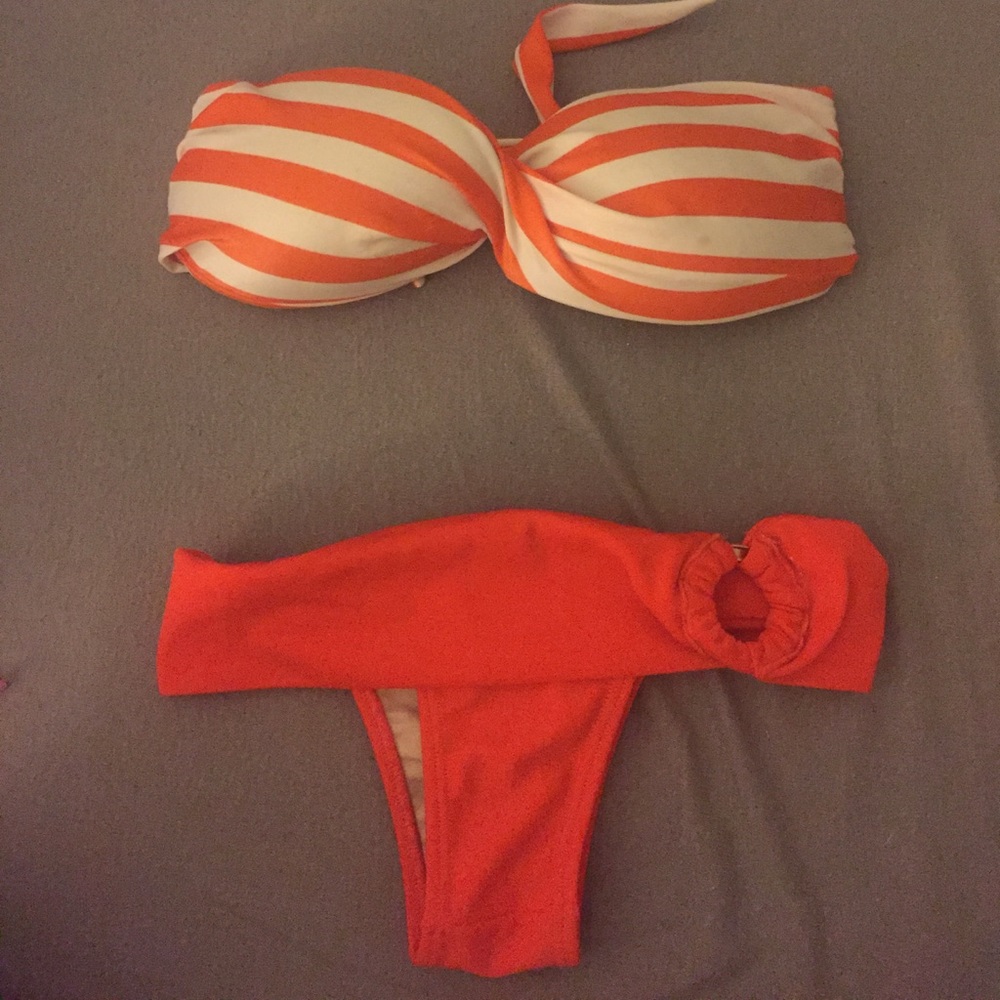 Brazilian bikini Strapless top, cheeky bottom