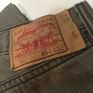 Gray Levi's Jeans. Size 34x32. Used.